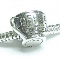 Queenberry Sterling Silver Coffee Cup Mug Bead Charm for Pandora Biagi Troll Chamilia European Bracelets Queenberry Sterling Silver Coffee Cup Mug Bead Charm for Pandora Biagi Troll Chamilia European Bracelets