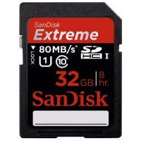 SanDisk Extreme 32 GB SDHC Class 10 UHS-1 Flash Memory Card 80MB/s (SDSDXS-032G-X46)