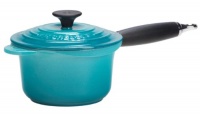 Le Creuset Enameled Cast-Iron 1-1/4-Quart Precision Pour Saucepan with Cover, Caribbean Le Creuset Enameled Cast-Iron 1-1/4-Quart Precision Pour Saucepan with Cover, Caribbean