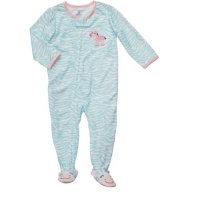 Carters Toddler Girls Blue Zebra Print Footed Sleeper, 2T Carters Toddler Girls Blue Zebra Print Footed Sleeper, 2T