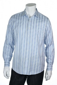 Tasso Elba Collezione Men's Light Blue Vertical Striped Button Down Shirt Tasso Elba Collezione Men's Light Blue Vertical Striped Button Down Shirt