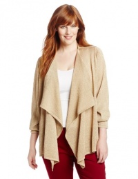 Calvin Klein Women's Plus-Size Metallic Flyaway Cardigan Sweater Calvin Klein Women's Plus-Size Metallic Flyaway Cardigan Sweater