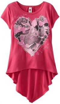 Beautees Girls 7-16 Heart Bustle Back Top, Hot Pink, Medium Beautees Girls 7-16 Heart Bustle Back Top, Hot Pink, Medium