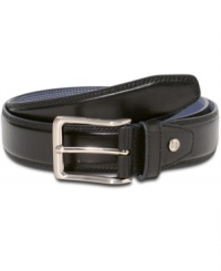 Functional luxury: Nautica takes the finest Italian leather and creates a belt beautifully lined in sailor blue and detailed with a tiny, anchor-engraved rivet. Functional luxury: Nautica takes the finest Italian leather and creates a belt beautifully lined in sailor blue and detailed with a tiny, anchor-engraved rivet.