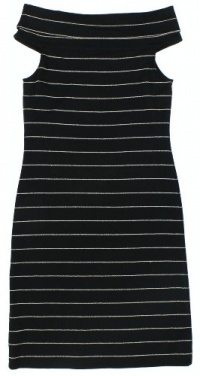 Lauren Ralph Lauren Women's Metallic Striped Cowl Neck Dress (Black/Platinum) (Medium) Lauren Ralph Lauren Women's Metallic Striped Cowl Neck Dress (Black/Platinum) (Medium)