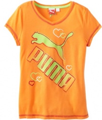 PUMA Girls 7-16 Tee, Orange Popsicle, Medium PUMA Girls 7-16 Tee, Orange Popsicle, Medium