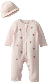 Little Me Baby-Girls Newborn Rose Sweater Coverall and Hat, Light Pink, 9 Months Little Me Baby-Girls Newborn Rose Sweater Coverall and Hat, Light Pink, 9 Months