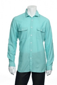 Alfani Red Men's Aqua Button Down Shirt Alfani Red Men's Aqua Button Down Shirt