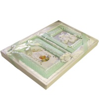 Baby Gift Set: Green Album And Picture Frame -Affordable Gift for your Little One! Item #IA4L-ABS-F7765G