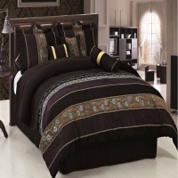 Chic Home Chic Home Chenille Stripe 7-Piece Comforter Set, King Chic Home Chic Home Chenille Stripe 7-Piece Comforter Set, King