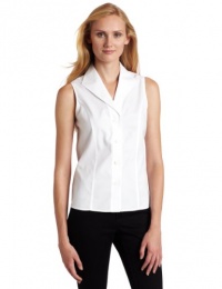 Jones New York Women's Petite Sleeveless No-Iron Easy Care Shirt, White, 10P Jones New York Women's Petite Sleeveless No-Iron Easy Care Shirt, White, 10P