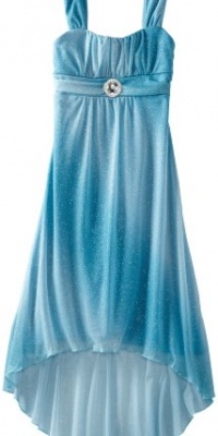 Ruby Rox Girls 7-16 High Low Glitter Dress, Blue, Medium Ruby Rox Girls 7-16 High Low Glitter Dress, Blue, Medium
