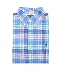 Ralph Lauren Men Classic Fit Plaid Short Sleeve Pony Logo Shirt (XXL, Blue/Green/Multi) Ralph Lauren Men Classic Fit Plaid Short Sleeve Pony Logo Shirt (XXL, Blue/Green/Multi)