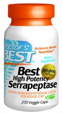 Doctor's Best High Potency Serrapeptase Vegetarian Capsules, 270 Count Doctor's Best High Potency Serrapeptase Vegetarian Capsules, 270 Count