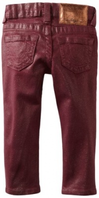 True Religion Girls 2-6X Casey Glitter Coated Legging, Maroon, 4