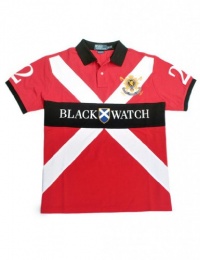 Polo Ralph Lauren Men's Custom-Fit Cross Black Watch Polo, Red, XL Polo Ralph Lauren Men's Custom-Fit Cross Black Watch Polo, Red, XL
