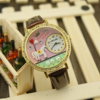 Miler Fashion Fimo White Horse with Love Shape Balloon Big Round Face with Rhinestone Women Watch Miler Fashion Fimo White Horse with Love Shape Balloon Big Round Face with Rhinestone Women Watch