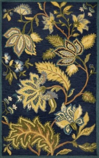 Liora Manne Seville Floral Hand Tufted Rug, 8 by 10-Feet, Navy Liora Manne Seville Floral Hand Tufted Rug, 8 by 10-Feet, Navy
