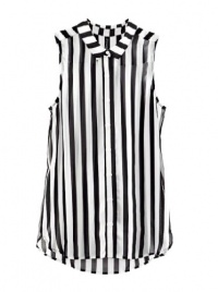 Women Shirt Sleeveless Stripe Lady Girls Polo Neck Summer Tops Hot Sale Women Shirt Sleeveless Stripe Lady Girls Polo Neck Summer Tops Hot Sale