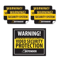 Defender SP102-SGN Indoor Video Security System Warning Sign with 4 Window Warning Stickers Defender SP102-SGN Indoor Video Security System Warning Sign with 4 Window Warning Stickers