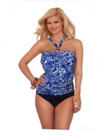 Ralph Lauren Slimming Fit Collection Batik Ring Halter Tank Swimsuit Ralph Lauren Slimming Fit Collection Batik Ring Halter Tank Swimsuit
