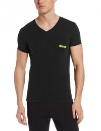 Emporio Armani Men's Embroidery Logo Stretch C T-Shirt, Black, Medium Emporio Armani Men's Embroidery Logo Stretch C T-Shirt, Black, Medium