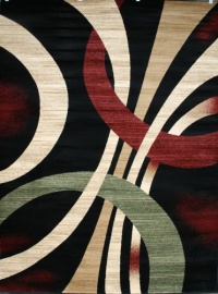 New City Brand New Contemporary Black Brown and Beige Modern Wavy Circles Area Rug 2 x 3 New City Brand New Contemporary Black Brown and Beige Modern Wavy Circles Area Rug 2 x 3