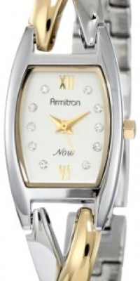 Armitron Women's 753865SVTT Swarovski Crystal NOW Two-Tone Crossover Bangle Bracelet Watch Armitron Women's 753865SVTT Swarovski Crystal NOW Two-Tone Crossover Bangle Bracelet Watch