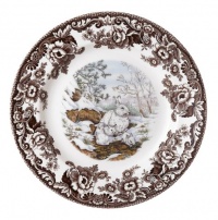 Spode Woodland American Wildlife Snowshoe Rabbit Dinner Plate Spode Woodland American Wildlife Snowshoe Rabbit Dinner Plate