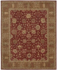 Area Rug 2x4 Rectangle Traditional Brick Color - Nourison Heritage Hall Collection Area Rug 2x4 Rectangle Traditional Brick Color - Nourison Heritage Hall Collection