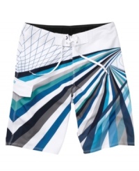 Make a splash! He'll be on the path to sweet swim style in these graphic board shorts from Quiksilver. Make a splash! He'll be on the path to sweet swim style in these graphic board shorts from Quiksilver.