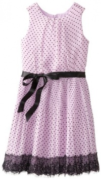 Blush by Us Angels Girls 7-16 Swiss Dot Dress with Lace Trim, Lavender, 8 Blush by Us Angels Girls 7-16 Swiss Dot Dress with Lace Trim, Lavender, 8