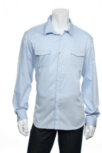 Calvin Klein Men's Light Blue Micro Vertical Striped Button Down Shirt Calvin Klein Men's Light Blue Micro Vertical Striped Button Down Shirt