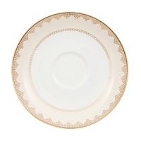 The Samarkand bone china collection by Villeroy & Boch combines stylish, exotic elements with timeless elegance. Precious golden bands and chains decorate this pure white bone china pattern. Warm ivory tones add a harmonious touch. Mix and match with the coordinating Mosaic-designed dinner or salad plate for a look that is truly your own. The Samarkand bone china collection by Villeroy & Boch combines stylish, exotic elements with timeless elegance. Precious golden bands and chains decorate this pure white bone china pattern. Warm ivory tones add a harmonious touch. Mix and match with the coordinating Mosaic-designed dinner or salad plate for a look that is truly your own.