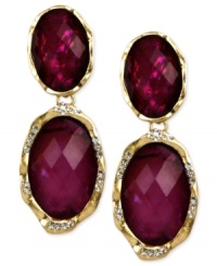 A vintage-inspired silhouette creates a lovely backdrop on these earrings from Jones New York. Flaunts alluring color with epoxy and abalone sheeting. Clip-on backing for non-pierced ears. Crafted in worn gold tone mixed metal. Approximate drop: 2 inches. A vintage-inspired silhouette creates a lovely backdrop on these earrings from Jones New York. Flaunts alluring color with epoxy and abalone sheeting. Clip-on backing for non-pierced ears. Crafted in worn gold tone mixed metal. Approximate drop: 2 inches.