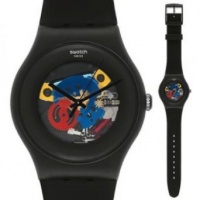 Swatch Originals Black Lacquered Black Silicone Unisex Watch SUOB101 Swatch Originals Black Lacquered Black Silicone Unisex Watch SUOB101