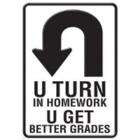 Argus Poster: U Turn In Homework; no. T-A67258 Argus Poster: U Turn In Homework; no. T-A67258