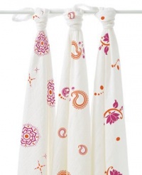 aden + anais Boutique Muslin Swaddle Wraps 3-Pack - Pyara-One Size aden + anais Boutique Muslin Swaddle Wraps 3-Pack - Pyara-One Size