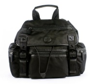 Tory Burch Robinson Backpack Black Nylon Leather Trim Handbag Tory Burch Robinson Backpack Black Nylon Leather Trim Handbag