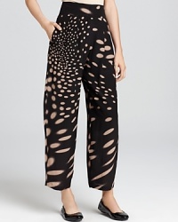 A fresh silhouette and artful print make these Sonia Rykiel pants a statement essential. A fresh silhouette and artful print make these Sonia Rykiel pants a statement essential.
