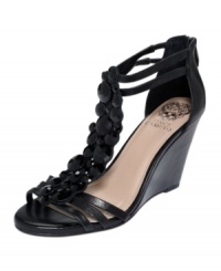 Keep calm. With the Zen sandals by Vince Camuto in your closet, you always have the perfect warm weather shoe on hand. Rhinestones light up the vamp of these versatile slim-line wedges. Keep calm. With the Zen sandals by Vince Camuto in your closet, you always have the perfect warm weather shoe on hand. Rhinestones light up the vamp of these versatile slim-line wedges.