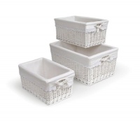 Badger Basket Three Basket Set, White Badger Basket Three Basket Set, White