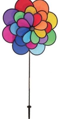 In The Breeze 24-Petal Triple Wheel Flower Garden Spinner In The Breeze 24-Petal Triple Wheel Flower Garden Spinner