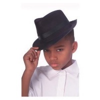 Black Fedora Gangster Hat Child Black Fedora Gangster Hat Child