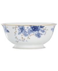 Like a traditional Toile pattern, the elegant blooms that grace the Lenox Garden Grove vegetable bowl render any setting timeless. Gold leaf accents and luxurious banding contrast classic bone china with of-the-moment style. Like a traditional Toile pattern, the elegant blooms that grace the Lenox Garden Grove vegetable bowl render any setting timeless. Gold leaf accents and luxurious banding contrast classic bone china with of-the-moment style.