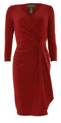 V-Neck Ruched Draped Jersey Dress V-Neck Ruched Draped Jersey Dress