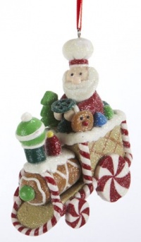 3.25 Gingerbread Kisses Santa Claus Candy Train Christmas Ornament 3.25 Gingerbread Kisses Santa Claus Candy Train Christmas Ornament