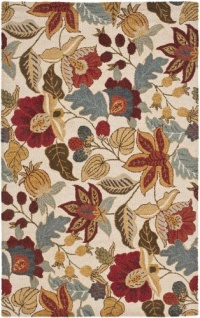Safavieh Blossom Collection BLM863B Handmade Ivory and Multi Hand Spun Wool Area Rug, 3-Feet by 5-Feet Safavieh Blossom Collection BLM863B Handmade Ivory and Multi Hand Spun Wool Area Rug, 3-Feet by 5-Feet