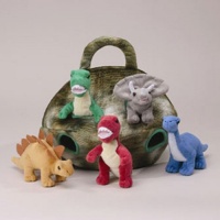 Plush Dinosaur House with Dinosaurs - Five (5) Stuffed Animal Dinosaur in Play Dinosaur Carrying Case Plush Dinosaur House with Dinosaurs - Five (5) Stuffed Animal Dinosaur in Play Dinosaur Carrying Case