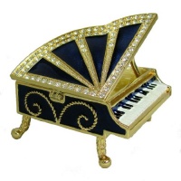 Midnight Blue Grand Piano Box Swarovski Crystals 24K Gold Jewelry, Trinket or FIGURINE Midnight Blue Grand Piano Box Swarovski Crystals 24K Gold Jewelry, Trinket or FIGURINE
